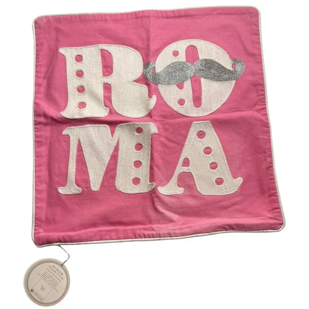 PBteen Roma Jet Setter Pillow Cover NWT Pink Coquette Teen Room Decor 18x18